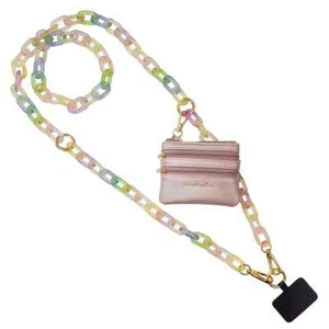 SAVE THE GIRLS RAINBOW ICE CHAIN POUCH CROSS BODY CLIP & GO CELL PHONE WALLET - Photo 1 sur 10