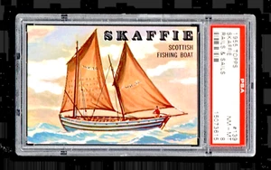 1955 Topps Rails and Sails #139 Scottish Fishing Boat Skaffie PSA 8 - Bild 1 von 2