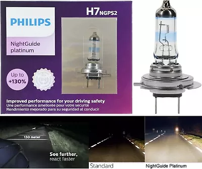 Philips Night Guide Platinum H7 55W Two Bulbs Head Light High Beam Replace Stock - Image 1 of 4