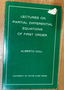 Lectures on Partial Differential Equations of First Order - Foto 1 di 2
