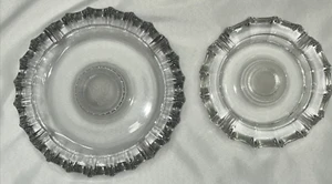 2 Vintage 8” & 10" Fostoria US HOUSE OF REPRESENTATIVES Ashtrays Frosted Center - Picture 1 of 6