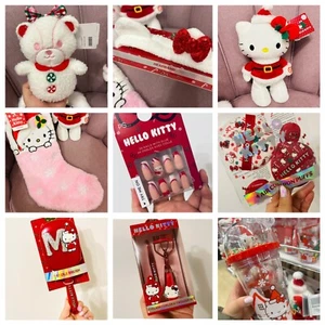 Primark Hello Kitty Weihnachten Falsche Nägel Beauty Nagel Make-up Pad Lockenstab Pinzette - Bild 1 von 10