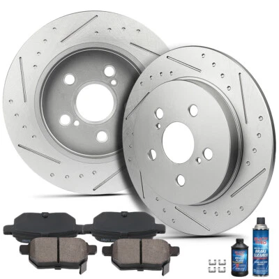 For 2016 Toyota for Corolla Rear Brake Rotors Disc & Ceramic Pads Premium 259mm Foto 1 de 4