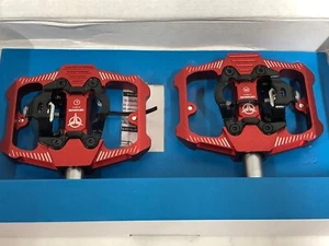 SPD Bicycle Pedals Gewage GE-162 Red CNC L Clipless 9/16” X 20T - Picture 1 of 9