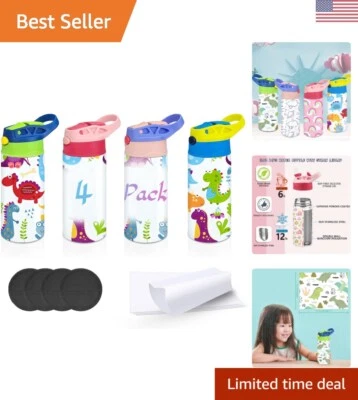 Juego de vasos de sublimación personalizables para niños con fondo de silicona - 12 oz, paquete de 4 Foto 1 de 4