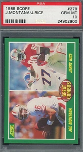 Joe Montana / Jerry Rice 1989 Score Football Card #279 Graded PSA 10 GEM MINT - Picture 1 of 2