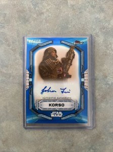 2022 Topps Finest Star Wars Korso Blue Refractor Auto /150 John Tui