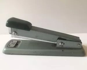 Vintage 8 inch Bates 56 Metal Stapler Light Green Color Working - Picture 1 of 11