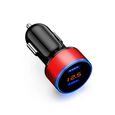 Car Lighter Socket Charger Dual USB LED Display Voltmeter Accessories 12V-24V - Image 1 of 4