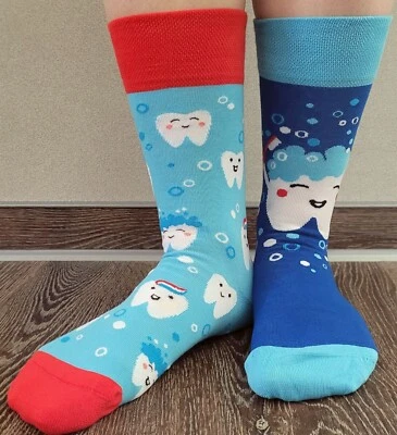 DEDOLES ~ Lustige Mismatch Socken ~ ZÄHNE PUTZEN ~ 35-38, 39-42. 43-46