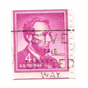 Scott 1058 US Stamp 1958 4c Abraham Lincoln Used Coil (a6) - Picture 1 of 2