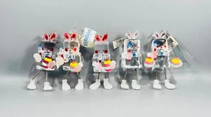 Midwest Cannon Falls Ice Fellas Cubes Easter Bunny Rabbit Egg Ornaments Set of 5 - Picture 1 of 8