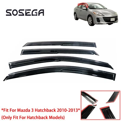 4x Visera Ventana Viento Lluvia Deflector Para Mazda 3 Hatchback 2010-2013 Alta Calidad Foto 1 de 4
