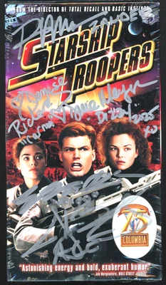 Starship Troopers Denise Richads & Cast SEALED VHS Tape Signed Autographed Mint - Image 1 of 4