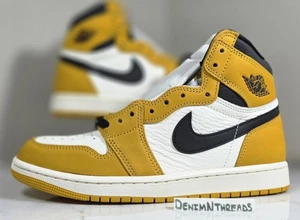 Nike Air Jordan 1 Retro Alto OG Amarillo Ocre Vela Muestra DZ5485-701 Hombres Talla 12 - Imagen 1 de 10