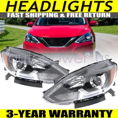 Pair For Nissan Sentra 2016-2019 4DR LED Projector Headlights Left & Right Side - Image 1 of 4