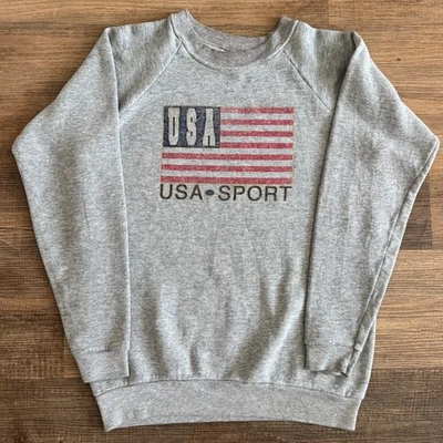 VTG USA Sport American Flag Crewneck Sweater Youth - Image 1 of 4
