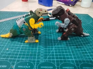 Vintage Bootleg G1 Transformers Grimlock set of Green Tosca + Gray Taiwanese - Picture 1 of 15