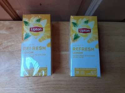 2 cajas de té de limón Lipton Refresh (56 sobres en total) EXP.  Abril 2027 Foto 1 de 2