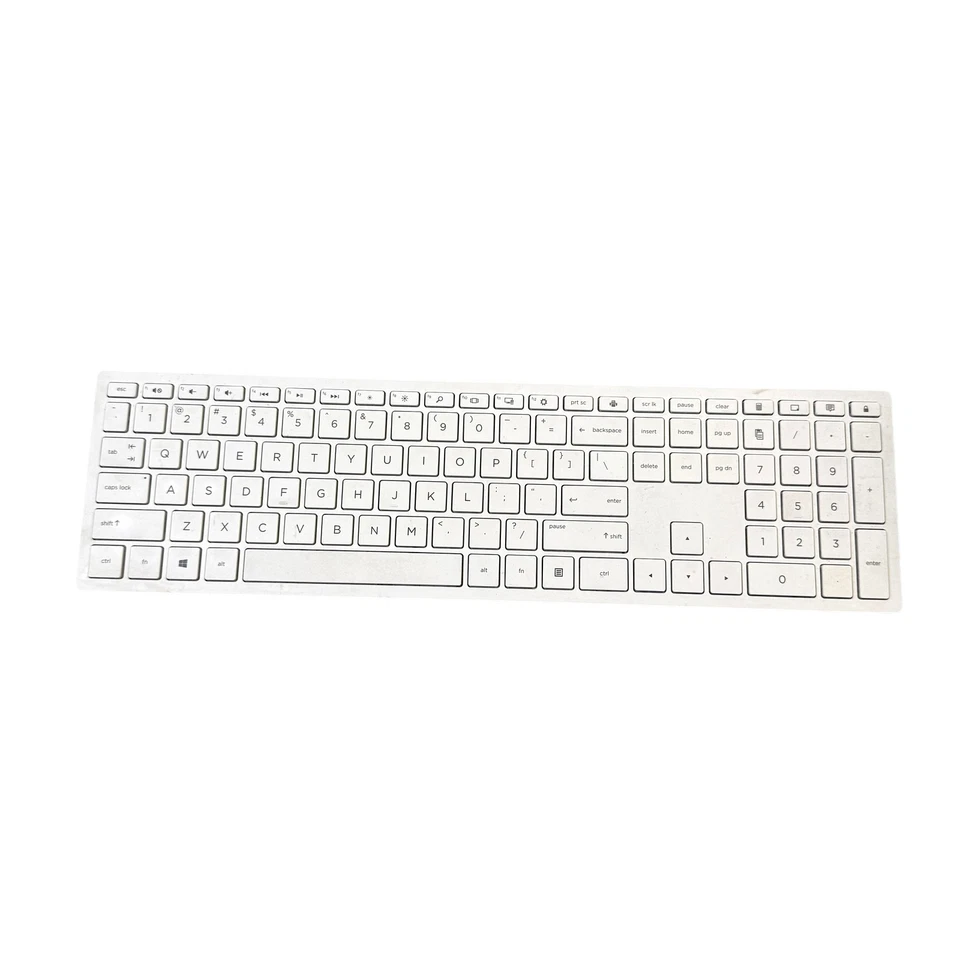 HP Wireless Keyboard White Full-Size Numeric Keypad P/N 928511-001 No Receiver - Image 1 of 4
