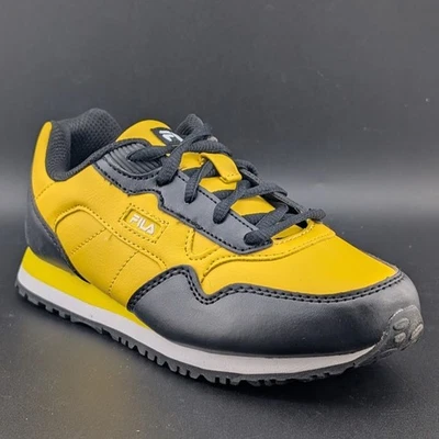 Size 2 FILA Kids Unisex Cress Color Block Sneakers Lemon/White/Black - Image 1 of 4