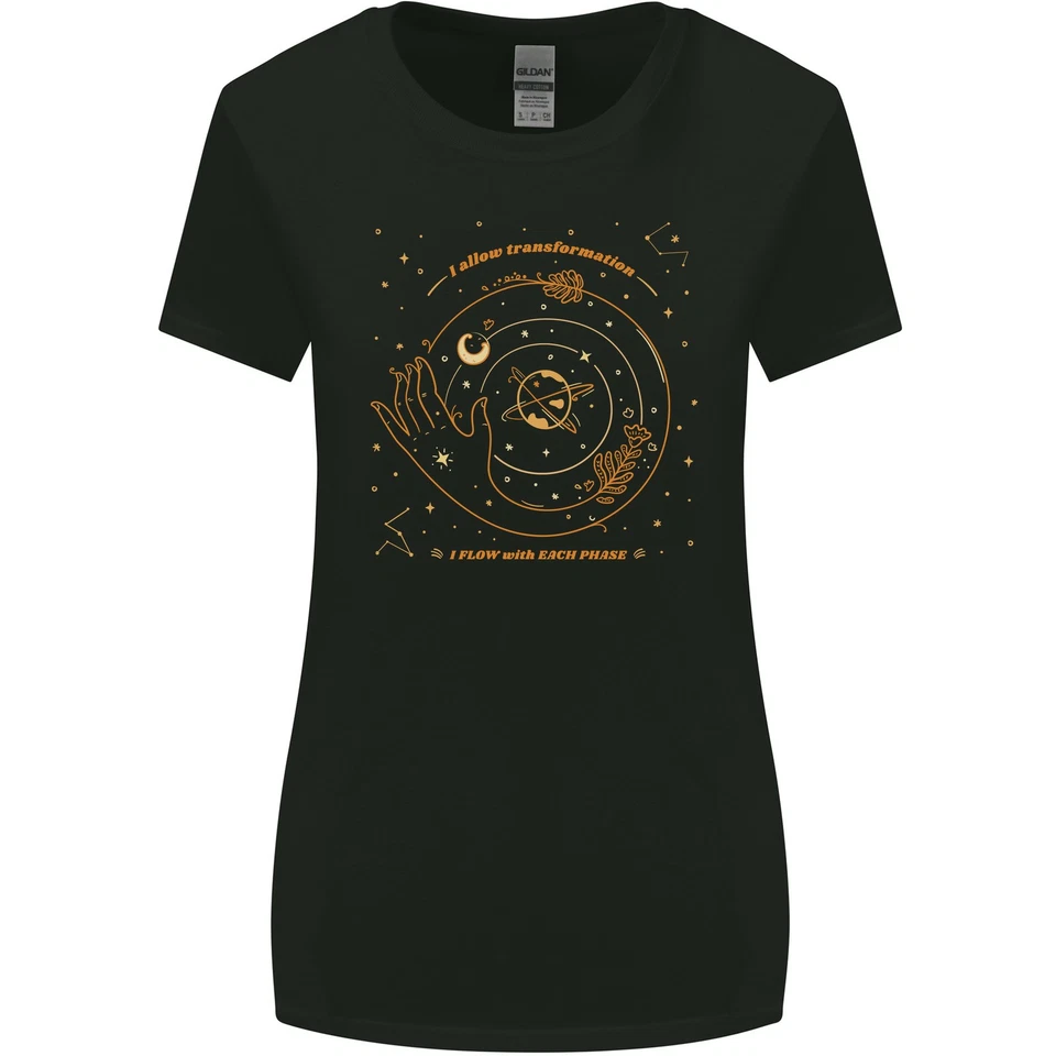 Camiseta Ancha Para Mujeres De Fases Lunares Celestiales Paganas - Imagen 1 de 2