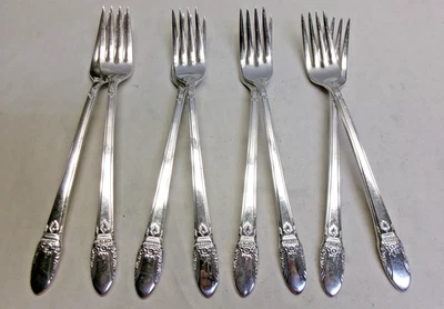 8 horquillas de cena estilo parrilla First Love - Popular 1937 Rogers Fine Foto 1 de 2