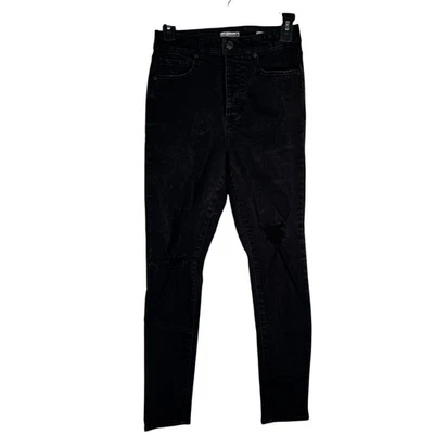 Sofia Black Distressed Skinny High Waisted Jeans Pants Rosa Curvy Ankle Size 4 - Image 1 of 4