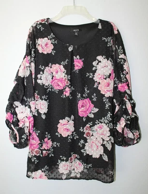 Alyx Women's Floral 3/4 Sleeve Blouse Size XL - Image 1 of 4