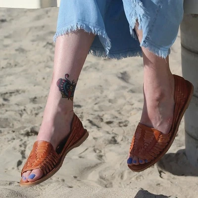 Sandalias Sbicca Jared Cuero Tostado Huarache Punta Abierta México Para Mujer 7 EE. UU. Bohemias Foto 1 de 4