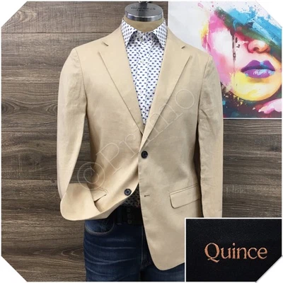 Blazer de lino ligero para hombre QUINCE abrigo deportivo chaqueta informal talla M (38R) traje beige Foto 1 de 4