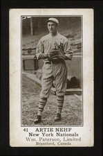 1922 V89 WILLIAM PATERSON #41 ARTHUR ARTIE NEHF QUITE SCARCE GREAT HQ TYPE CARD