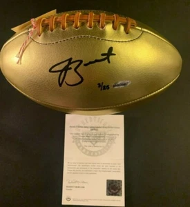 JAMEIS WINSTON Autographed Leather Head Golden Football UDA Bucs/Browns 3/25 - Picture 1 of 6