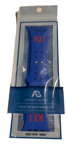 Blue Kansas Jayhawks Logo Silicone Apple Watch Band Cover
