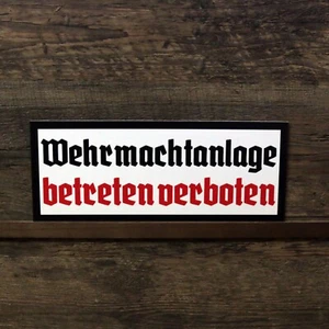 Schild Wehrmachtanlage Wegweiser WK2 WW2 Hinweisschild Warnschild Wehrmacht - Bild 1 von 2