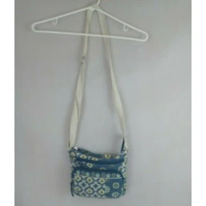 Women's Blue & White Floral Shoulder Crossover Purse - Picture 1 of 4