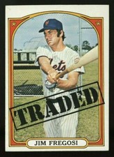 1972 TOPPS #755 JIM FREGOSI TRADED NY METS NNO FACTORY CUT BLANK BACK HIGH GRADE