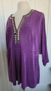 Slinky Brand Two Piece Outfit Purple with Jewels at neck Petite P2X - Picture 1 of 12