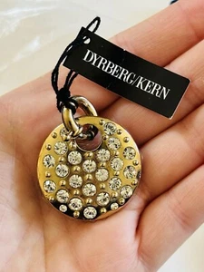 Dyrberg/Kern Dyrberg Kern Alema Pendant Crystal Sphere Gold Tone Charm Designer - Picture 1 of 6