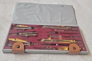 Tacro Vintage Drafting Tool Drawing Set With Case 2227 Engineering Set Compass - Picture 1 of 8