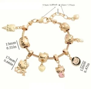 Bracciale con ciondolo Hello Kitty, simpatico in lega di zinco - Foto 1 di 2