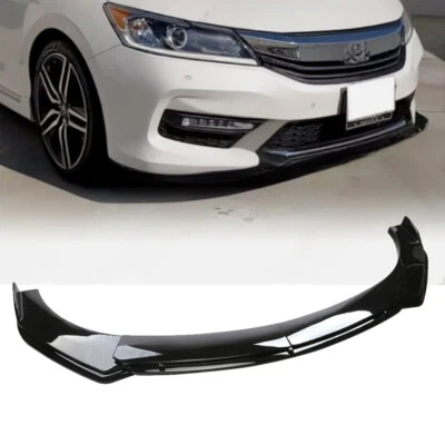 For 16-17 Honda Accord 4DR/Sedan Black Front Bumper Lip Spoiler Spoiler Body Kit - Изображение 1 из 4