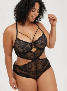 Body Torrid con Tiras con Aros Negro Encaje Nuevo con Etiquetas Nuevo 5X - Imagen 1 de 5