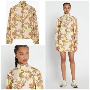 Tory Burch Sport Printed Ruffle Windbreaker Jacket French Cream Bouquet M NWOT - Picture 1 of 24