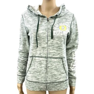 Oregon Ducks Full Zip Hoodie Womens Size S Heathered Green Arm Logo - Picture 1 of 12