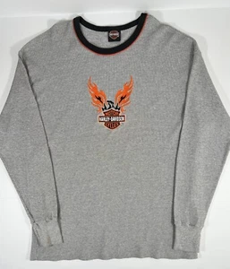 Harley Davidson Long Sleeve Shirt Size XXL Gray Embroidered Logo Made In USA - Picture 1 of 10