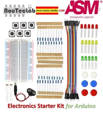 Electronics Starter Kit Breadboard LED Jumper Wire Button for Arduino UNO R3 - Imagen 1 de 4