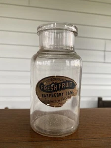 The American Preserve Co Philadelphia Jam Jar w Label Fresh Fruit Raspberry Jam - Picture 1 of 5