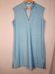 Jude Connally Kristen Trellis Lattice Geo Print V-neck Shift Stretch Women Large - Picture 1 of 16