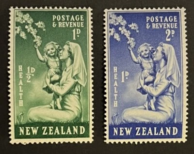 Travelstamps: 1949 New Zealand Health Stamps Sc #B34-B35 Nurse & Child Mint MOGH - Image 1 of 4